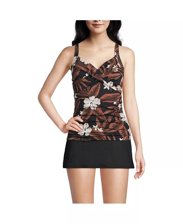 Женский купальник танкини на косточках с v-образным вырезом и запахом, топ Lands' End, черный
Женский купальник танкини на косточках с v-образным вырезом и запахом, топ Lands' End, черный