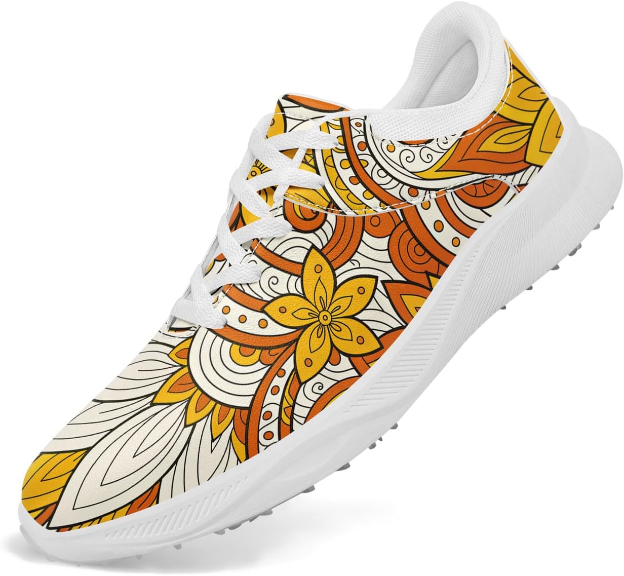 Мужские и женские модные гольф-туфли с принтом мандалы, яркие, дышащие, без шипов, стильные, удобные, на шнуровке, кроссовки для гольфа Coolcustomize, белый/оранжевый/коричневый
Мужские и женские модные гольф-туфли с принтом мандалы, яркие, дышащие, без шипов, стильные, удобные, на шнуровке, кроссовки для гольфа Coolcustomize, белый/оранжевый/коричневый