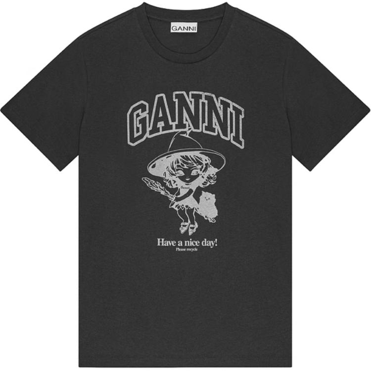 Футболка с принтом логотипа GANNI, черный
Футболка с принтом логотипа GANNI, черный