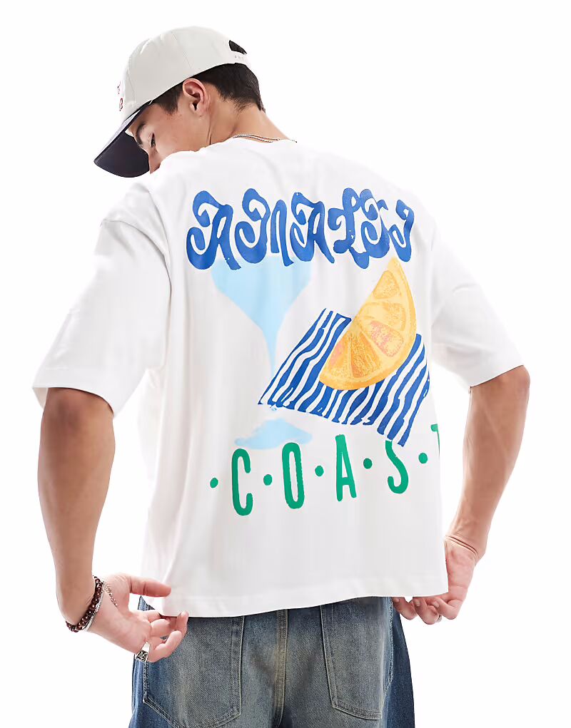 Футболка свободного кроя ASOS DESIGN с принтом побережья белого цвета
Футболка свободного кроя ASOS DESIGN с принтом побережья белого цвета