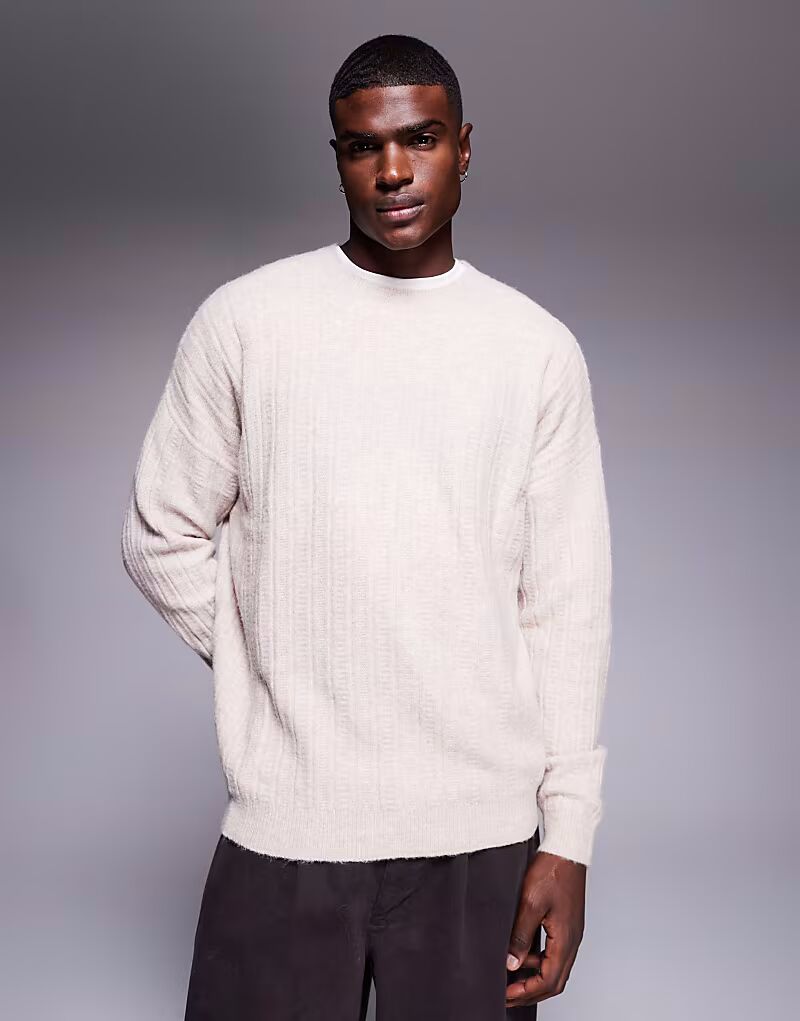 Свободный трикотажный джемпер с круглым вырезом Asos Design, серо-бежевый
Свободный трикотажный джемпер с круглым вырезом Asos Design, серо-бежевый