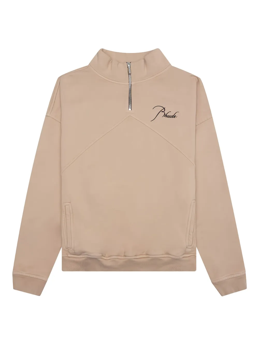 Толстовка с вышивкой на четверть молнии RHUDE, нейтральный 
Толстовка с вышивкой на четверть молнии RHUDE, нейтральный
