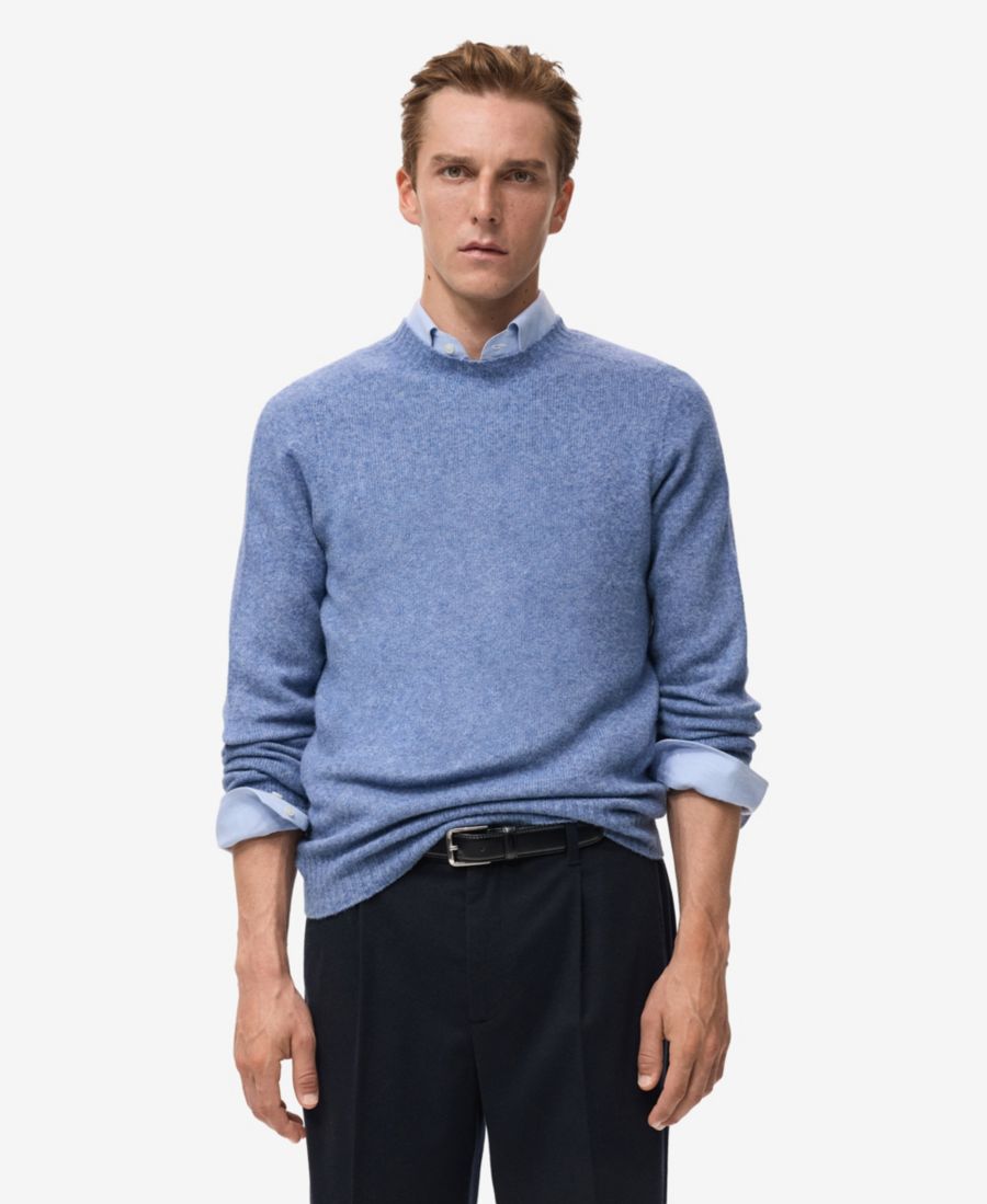 Мужской вязаный свитер из шерстяной смеси MANGO, Blue
Мужской вязаный свитер из шерстяной смеси MANGO, Blue