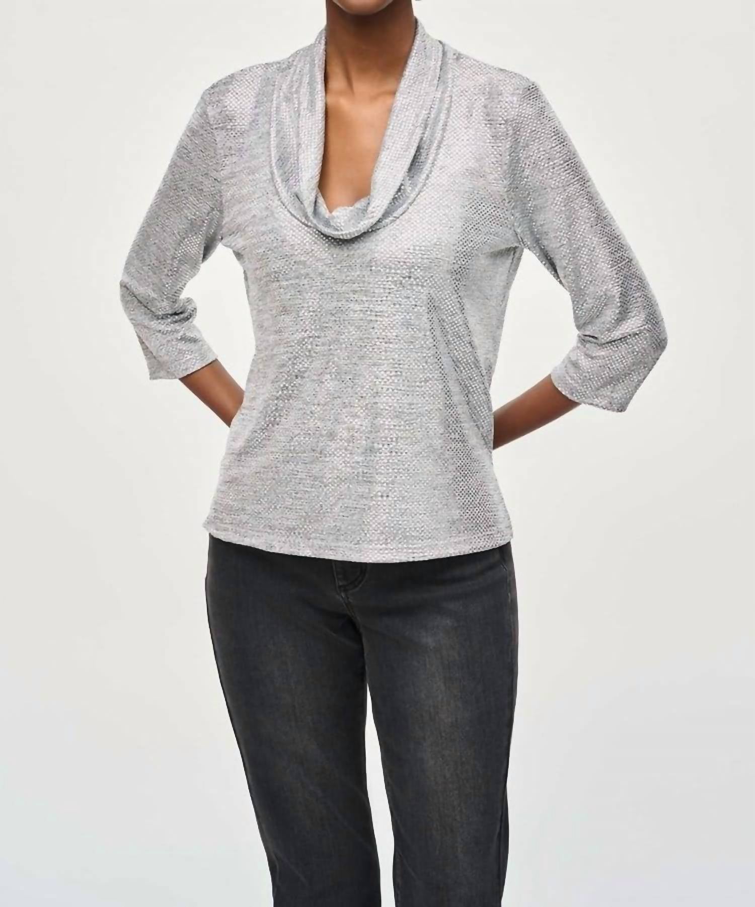 Топ из трикотажного хлопкового воротника серого цвета Joseph Ribkoff
Топ из трикотажного хлопкового воротника серого цвета Joseph Ribkoff