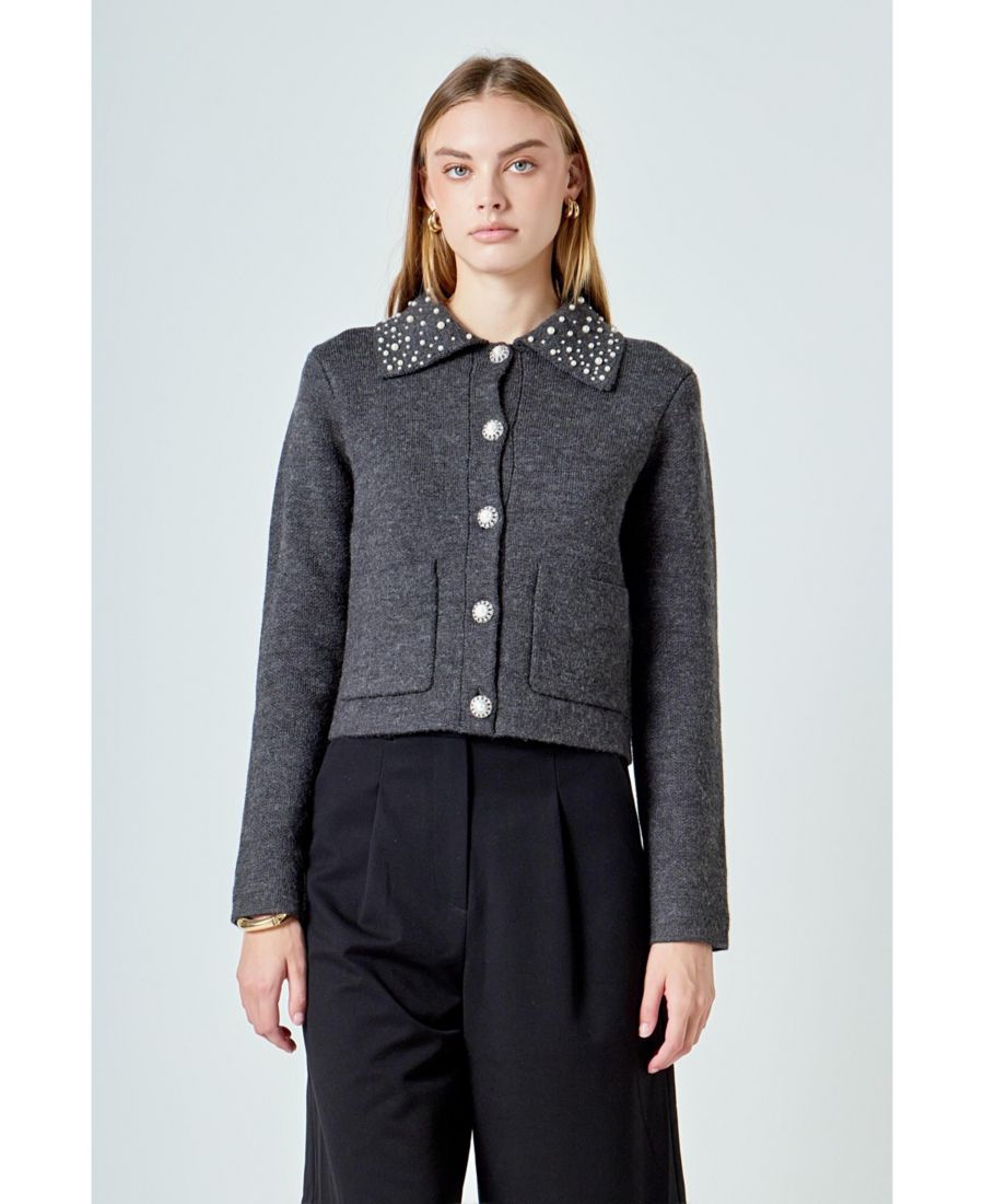 Женский кардиган с жемчужной отделкой на воротнике endless rose, Dark grey
Женский кардиган с жемчужной отделкой на воротнике endless rose, Dark grey