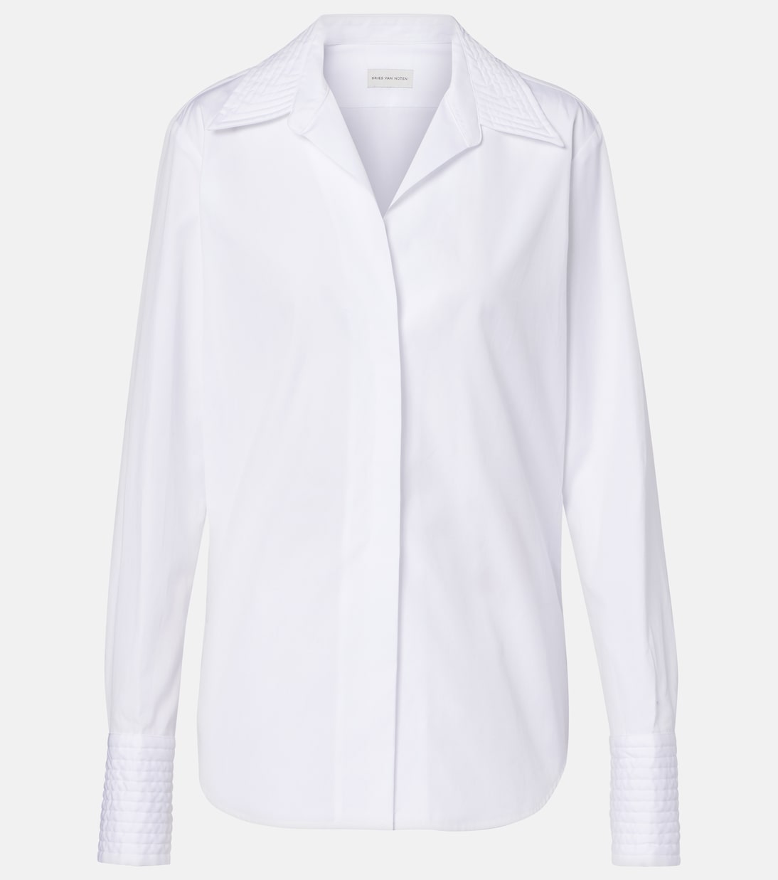 Хлопковая рубашка Dries Van Noten, белый
Хлопковая рубашка Dries Van Noten, белый