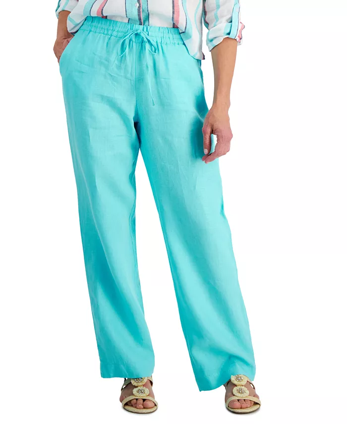 Укороченные льняные брюки на шнурке, 100% лен Charter Club, синий
Укороченные льняные брюки на шнурке, 100% лен Charter Club, синий