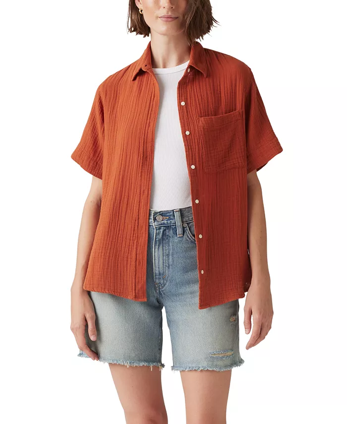 Женская блузка с коротким рукавом Darlene с принтом Levi's, красный
Женская блузка с коротким рукавом Darlene с принтом Levi's, красный