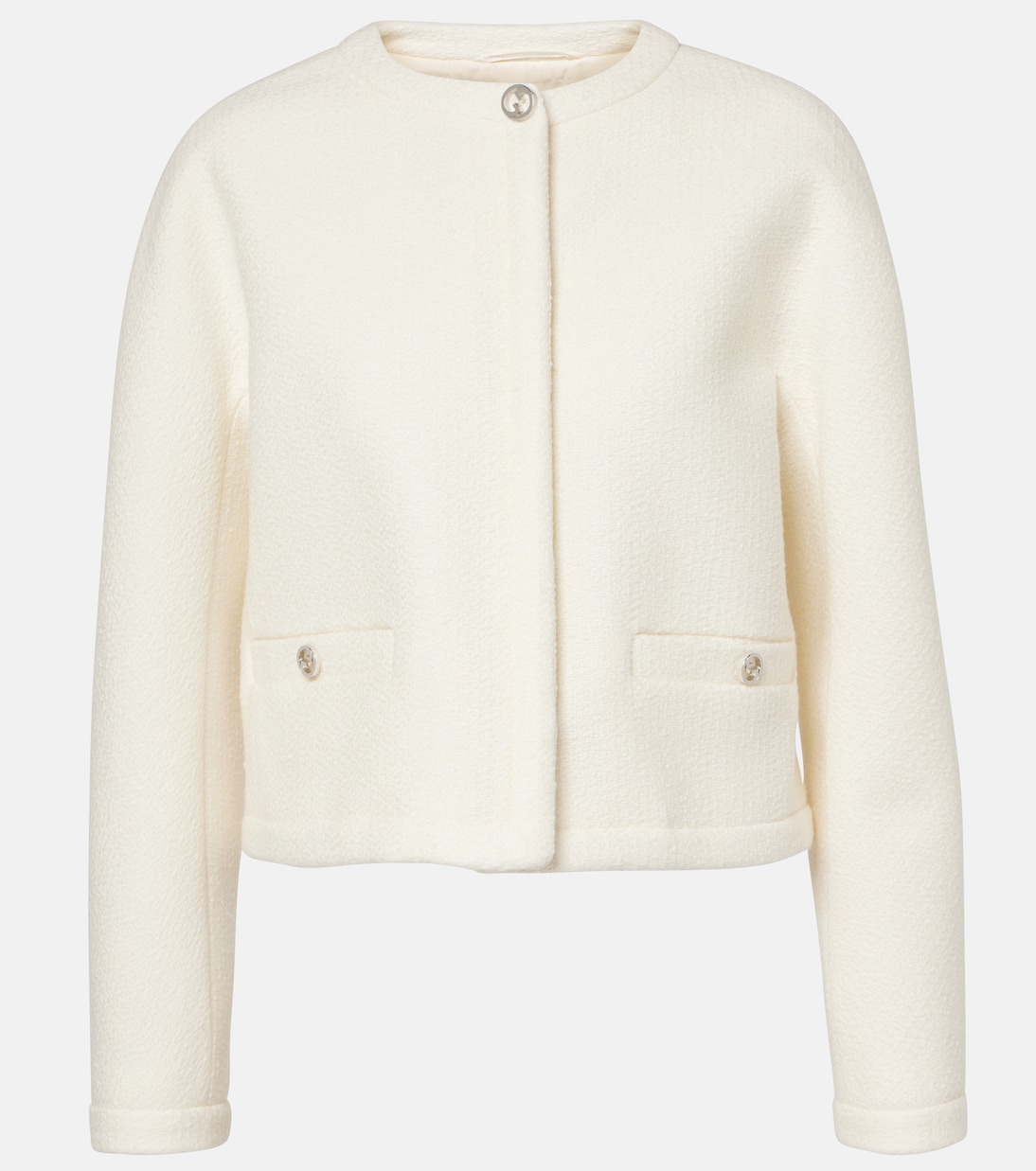 Жакет-букле Interlocking G из смесовой шерсти Gucci, белый
Жакет-букле Interlocking G из смесовой шерсти Gucci, белый