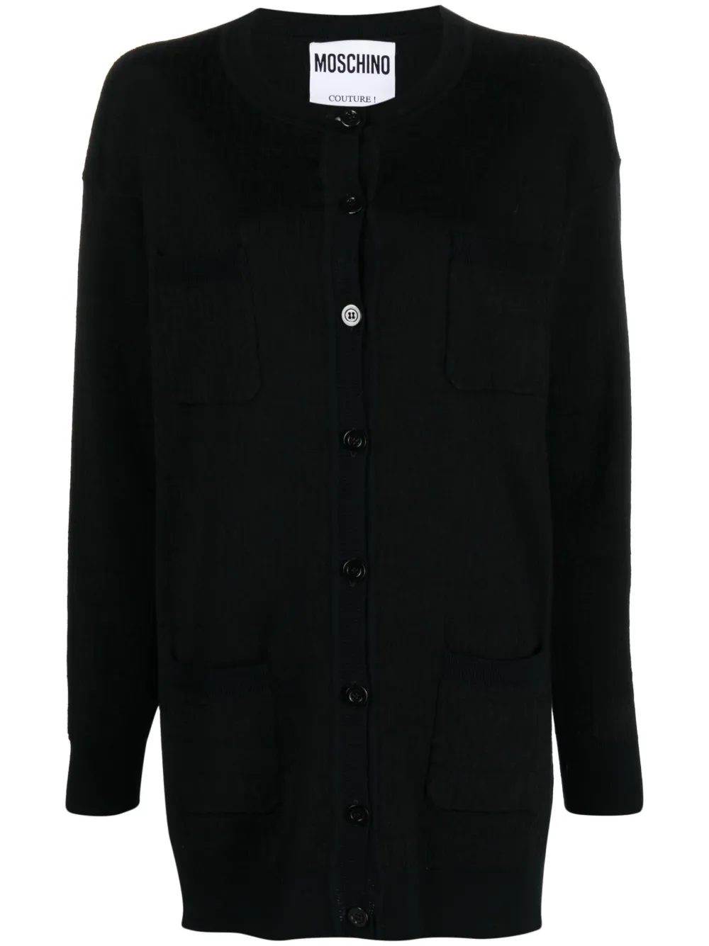 Кардиган с монограммой Moschino, черный 
Кардиган с монограммой Moschino, черный