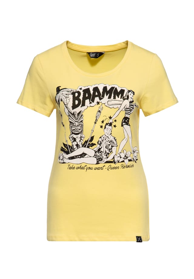 Футболка с принтом в стиле ретро спереди баммм Queen Kerosin, желтый
Футболка с принтом в стиле ретро спереди баммм Queen Kerosin, желтый