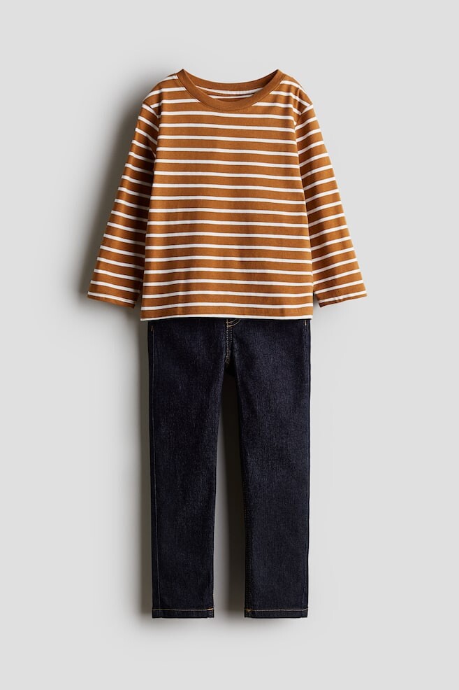 Комплект из двух предметов: рубашка и джинсы H&M, синий
Комплект из двух предметов: рубашка и джинсы H&M, синий