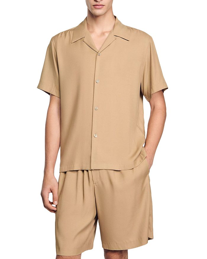 Рубашка с акульим воротником Sandro, коричневый/бежевый
Рубашка с акульим воротником Sandro, коричневый/бежевый