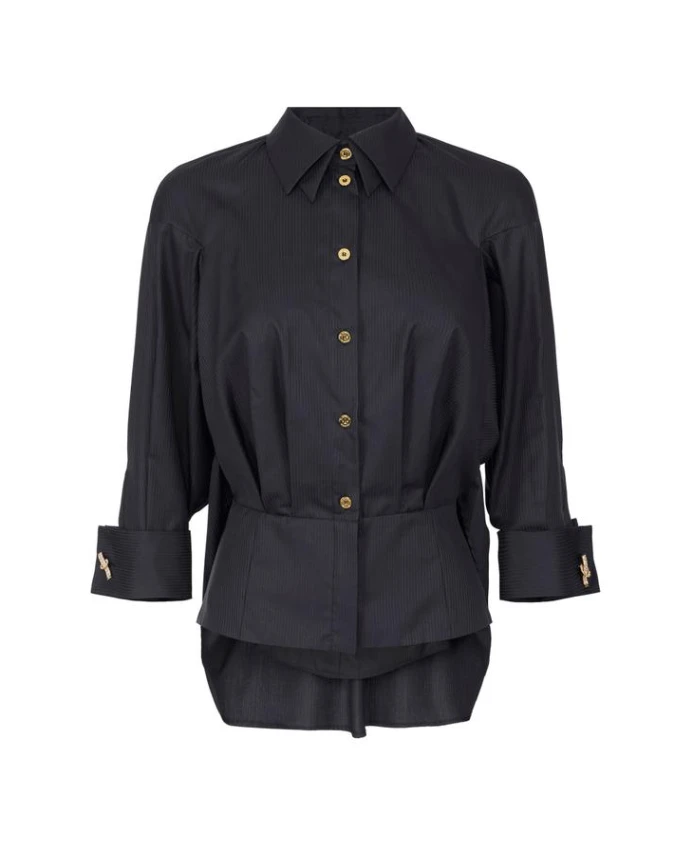 Хлопковая рубашка из жаккардового поплина. Elisabetta Franchi, черный
Хлопковая рубашка из жаккардового поплина. Elisabetta Franchi, черный