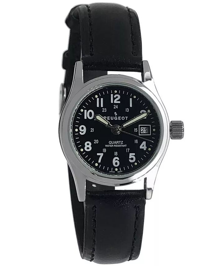 Женские черные наручные часы со спортивным календарем для медсестер с черным кожаным ремешком Peugeot, черный
Женские черные наручные часы со спортивным календарем для медсестер с черным кожаным ремешком Peugeot, черный
