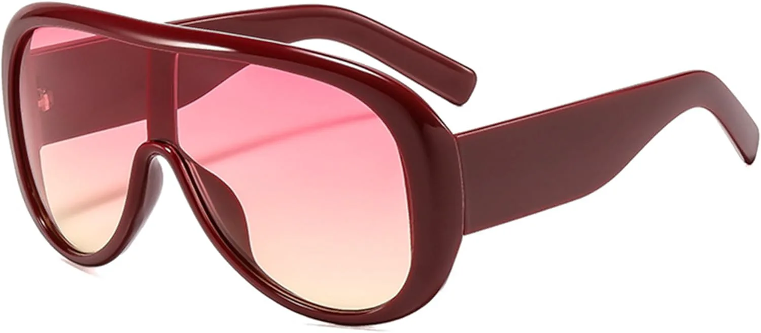 bullabulling Большие квадратные солнцезащитные очки-пилот для женщин и мужчин, модные цельные очки с большими линзами, ретро-футуристические панк-очки, Red
bullabulling Большие квадратные солнцезащитные очки-пилот для женщин и мужчин, модные цельные очки с большими линзами, ретро-футуристические панк-очки, Red