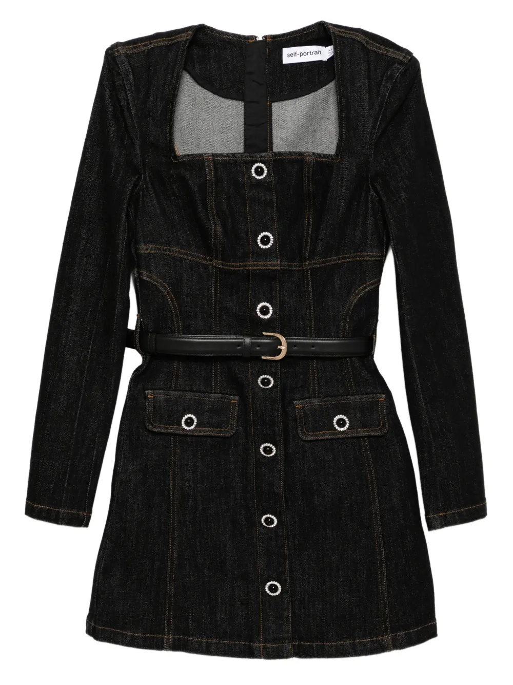 Джинсовое мини-платье с длинными рукавами Self-Portrait, синий
Джинсовое мини-платье с длинными рукавами Self-Portrait, синий