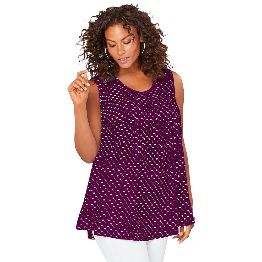 Женская плиссированная майка больших размеров Roaman Roaman's, цвет Berry White Medallion
Женская плиссированная майка больших размеров Roaman Roaman's, цвет Berry White Medallion