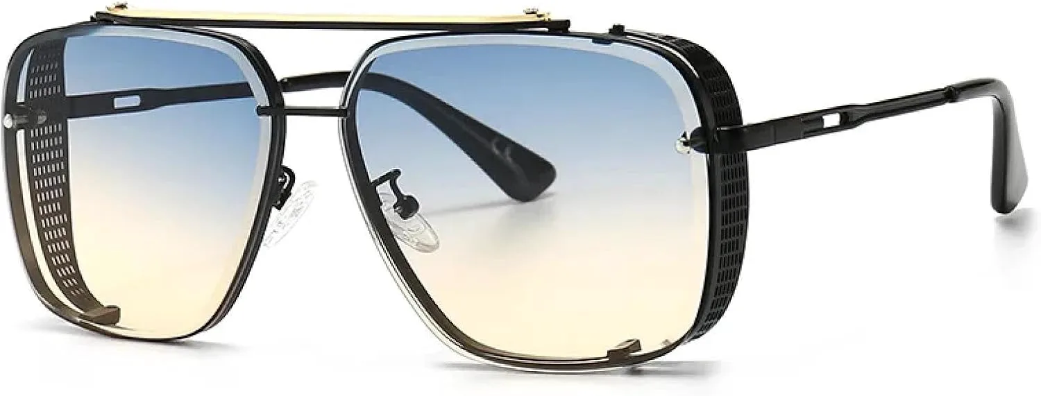 Роскошные солнцезащитные очки в металлической оправе для мужчин и женщин, модные, с защитой от УФ-излучения UV400, в винтажном стиле TVTBBVV, C2blue-yellow
Роскошные солнцезащитные очки в металлической оправе для мужчин и женщин, модные, с защитой от УФ-излучения UV400, в винтажном стиле TVTBBVV, C2blue-yellow