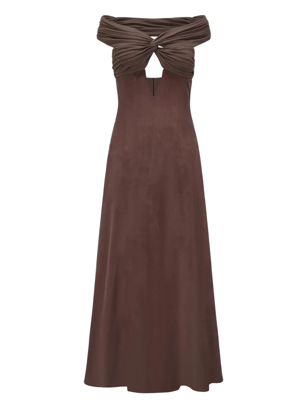 Платье макси с вырезом OUDE WAAG, коричневый 
Платье макси с вырезом OUDE WAAG, коричневый