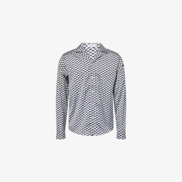 Рубашка Belier из стрейч-ткани с принтом, монохром 
Рубашка Belier из стрейч-ткани с принтом, монохром