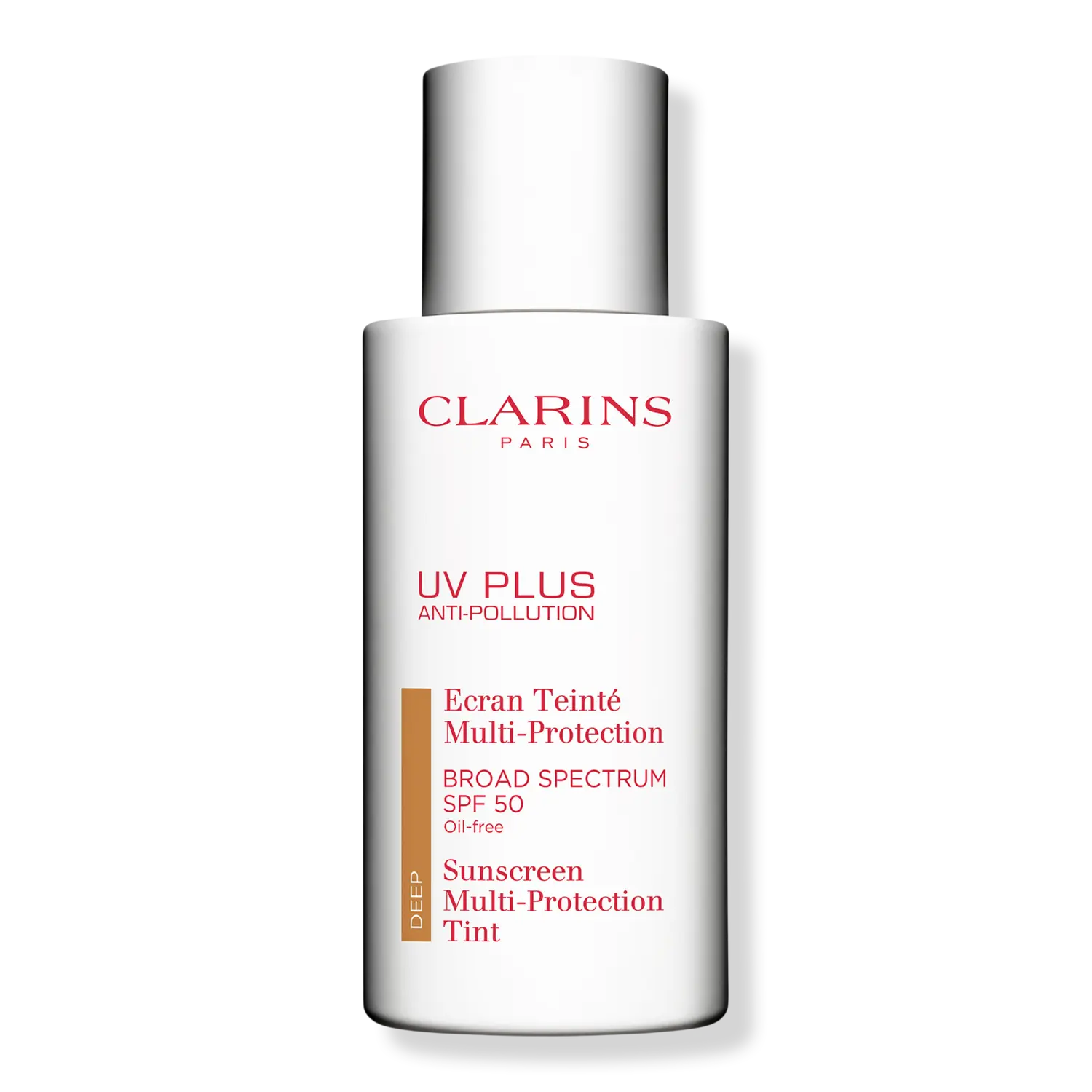 Солнцезащитный тонирующий крем для лица UV Plus Anti-Pollution SPF 50 Clarins, Deep
Солнцезащитный тонирующий крем для лица UV Plus Anti-Pollution SPF 50 Clarins, Deep