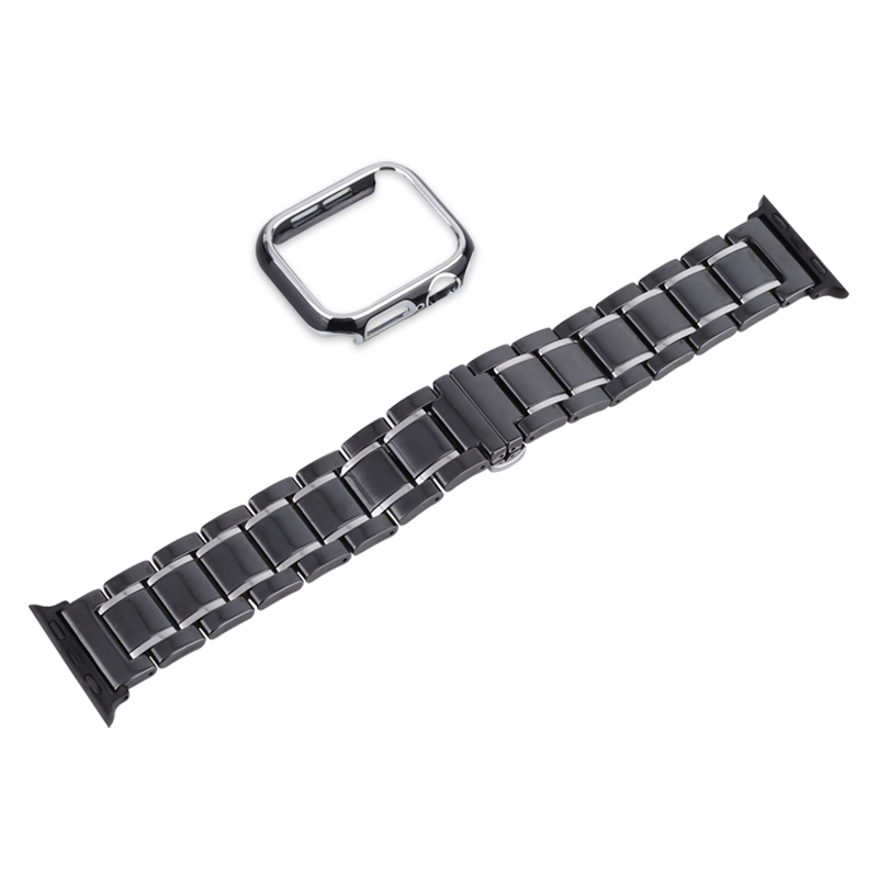 CHENSONG Часы Strap Apple Compatibility Ceramic Material, Black silver + black silver shell 
CHENSONG Часы Strap Apple Compatibility Ceramic Material, Black silver + black silver shell