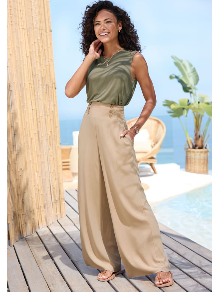 Тканевые брюки LASCANA, песочный
Тканевые брюки LASCANA, песочный