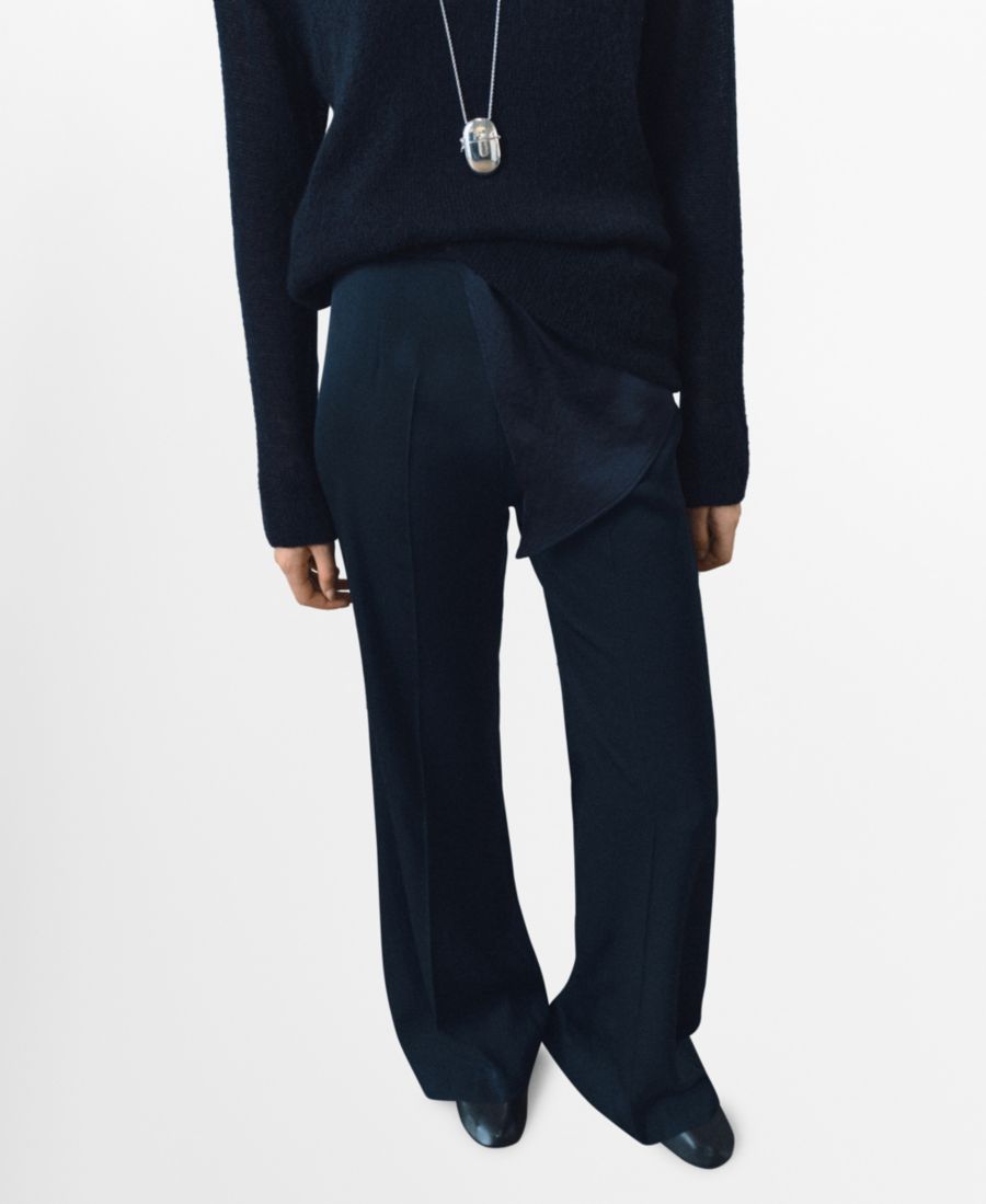 Женские длинные расклешенные брюки MANGO, Navy
Женские длинные расклешенные брюки MANGO, Navy