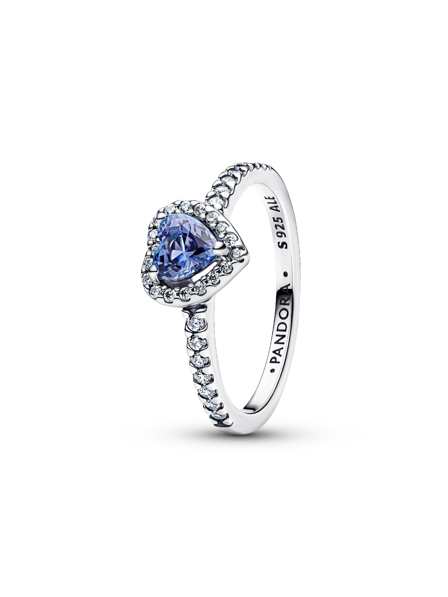 Сверкающее кольцо в форме сердца Pandora, серебро 925 пробы