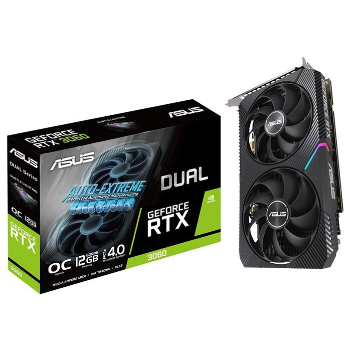 Видеокарта Asus GeForce RTX 3060 OC Dual, 12GB
Видеокарта Asus GeForce RTX 3060 OC Dual, 12GB