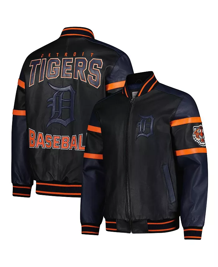 Мужская черная кожаная бейсбольная куртка Detroit Tigers на молнии G-III Sports by Carl Banks
Мужская черная кожаная бейсбольная куртка Detroit Tigers на молнии G-III Sports by Carl Banks