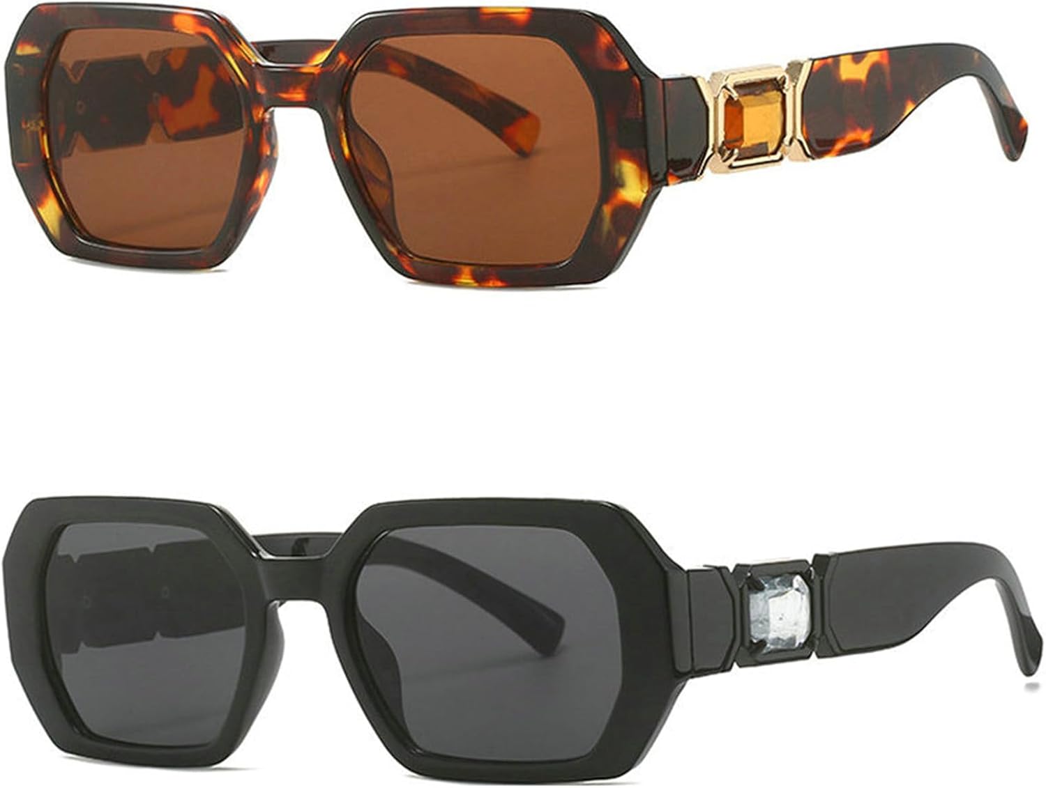 Willochra Модные прямоугольные солнцезащитные очки со стразами для женщин, квадратные, с бриллиантами, маленькие, с кристаллами, для вечеринок и вождения, 2pcs-black&leopard
Willochra Модные прямоугольные солнцезащитные очки со стразами для женщин, квадратные, с бриллиантами, маленькие, с кристаллами, для вечеринок и вождения, 2pcs-black&leopard
