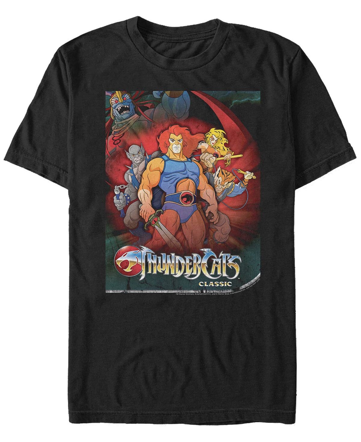 Мужская футболка с коротким рукавом с плакатом thundercats Fifth Sun, черный 
Мужская футболка с коротким рукавом с плакатом thundercats Fifth Sun, черный