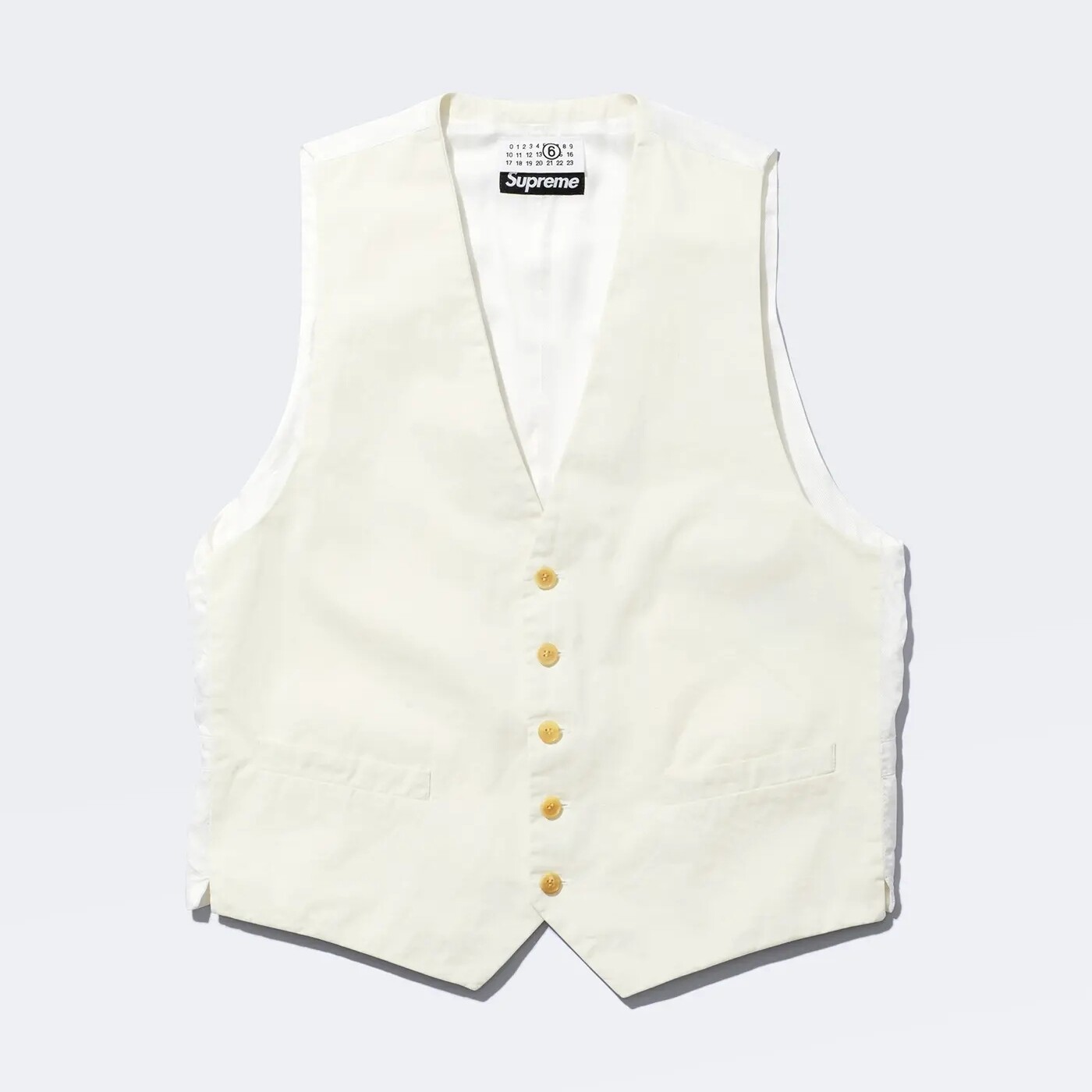 Жилет Supreme x MM6 Maison Margiela Washed Cotton, кремовый
Жилет Supreme x MM6 Maison Margiela Washed Cotton, кремовый