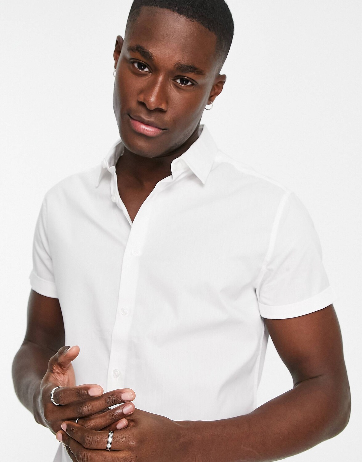 Белая рубашка узкого кроя стрейч ASOS DESIGN
Белая рубашка узкого кроя стрейч ASOS DESIGN