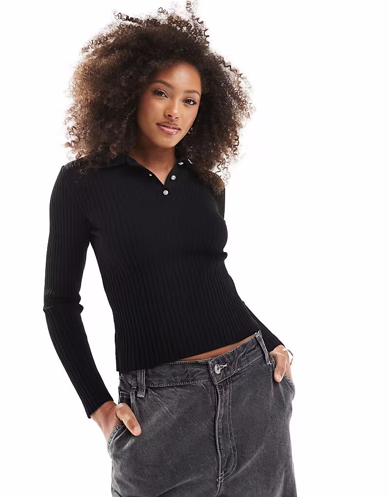 ONLY ребристое поло черного цвета
ONLY ребристое поло черного цвета