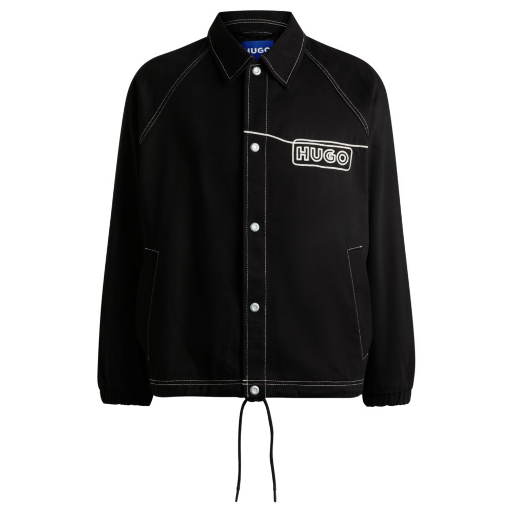 Куртка из хлопчатобумажной саржи с вышитым логотипом HUGO, черный
Куртка из хлопчатобумажной саржи с вышитым логотипом HUGO, черный