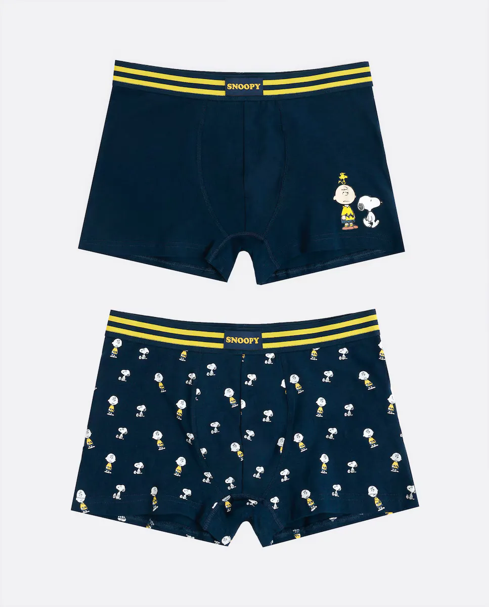Набор из двух мужских вязаных боксеров темно-синего цвета Peanuts, многоцветный
Набор из двух мужских вязаных боксеров темно-синего цвета Peanuts, многоцветный