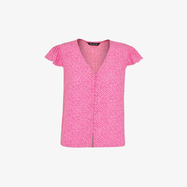 Тканый топ с оборками на рукавах и графическим принтом Whistles, мультиколор 
Тканый топ с оборками на рукавах и графическим принтом Whistles, мультиколор