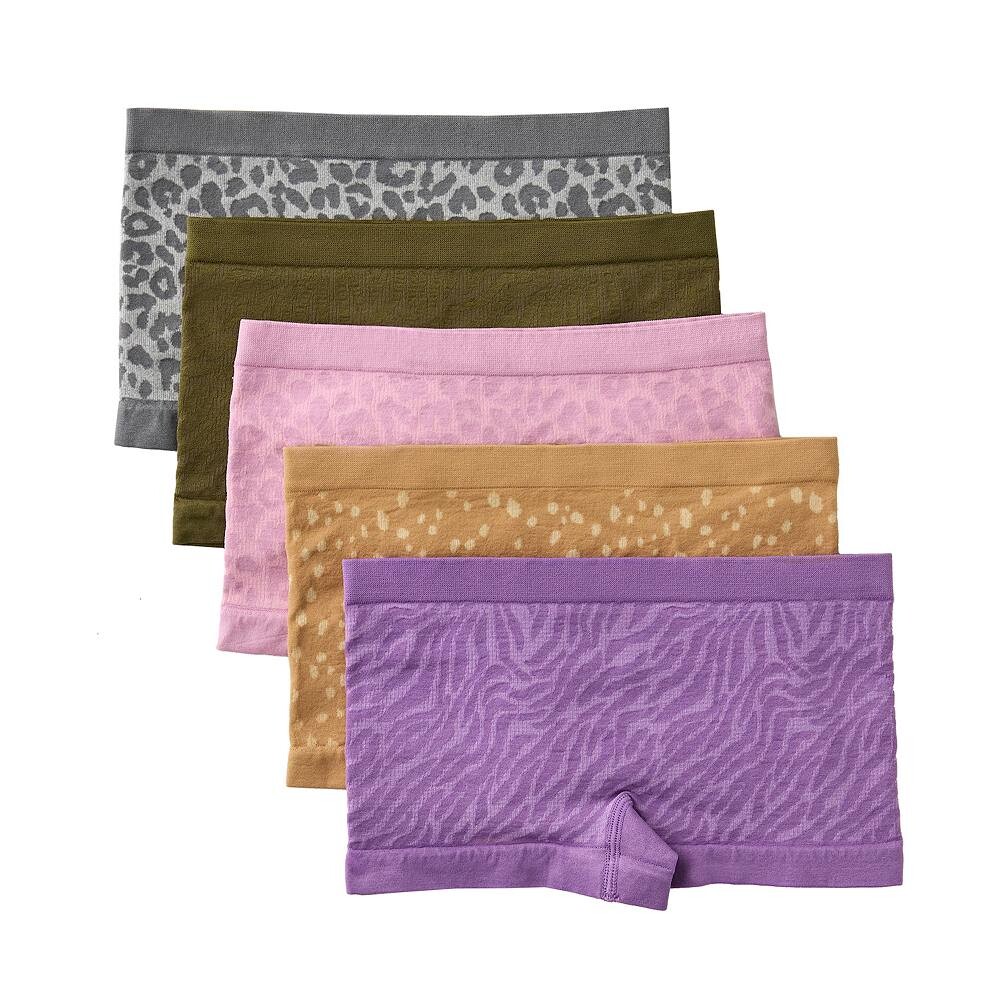 Комплект из 5 бесшовных шорт-трусиков SO для девочек 6–16 лет, цвет Hello Adventure Multi 
Комплект из 5 бесшовных шорт-трусиков SO для девочек 6–16 лет, цвет Hello Adventure Multi