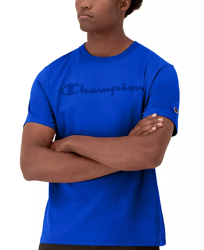 Мужская классическая футболка с круглым вырезом и коротким рукавом с логотипом Champion, синий
Мужская классическая футболка с круглым вырезом и коротким рукавом с логотипом Champion, синий