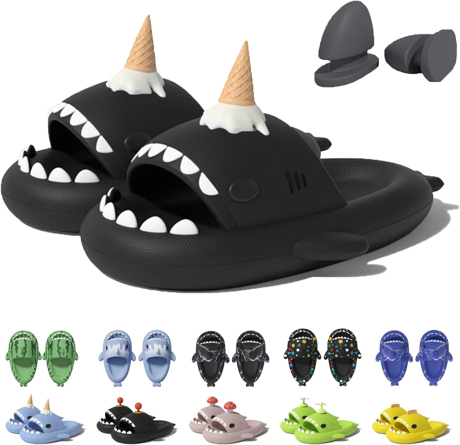 Шлепанцы в форме акулы в рожке мороженого Jfxgjuv, черный
Шлепанцы в форме акулы в рожке мороженого Jfxgjuv, черный