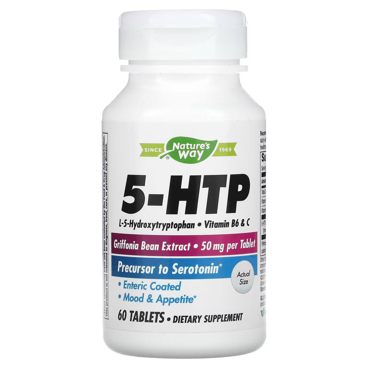 Nature's Way 5-HTP,50 мг, 60 таблеток
Nature's Way 5-HTP,50 мг, 60 таблеток