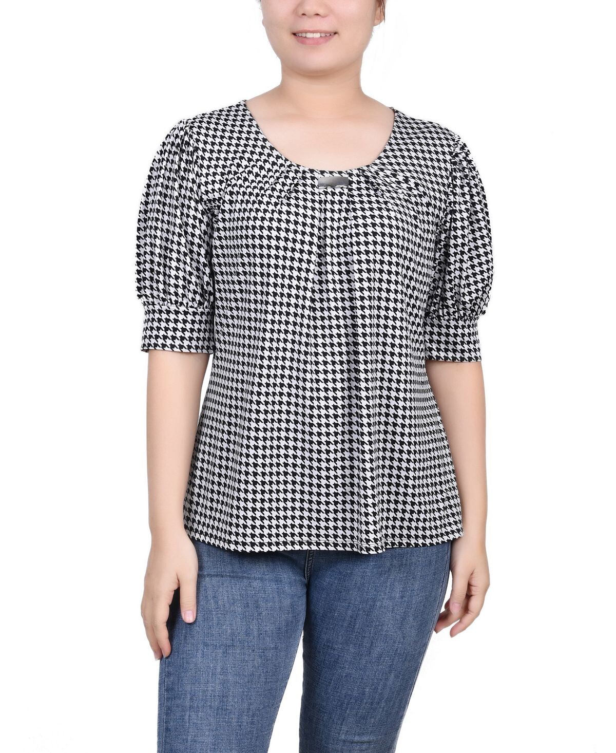 Женский топ missy с короткими рукавами и объемными рукавами NY Collection, мульти
Женский топ missy с короткими рукавами и объемными рукавами NY Collection, мульти