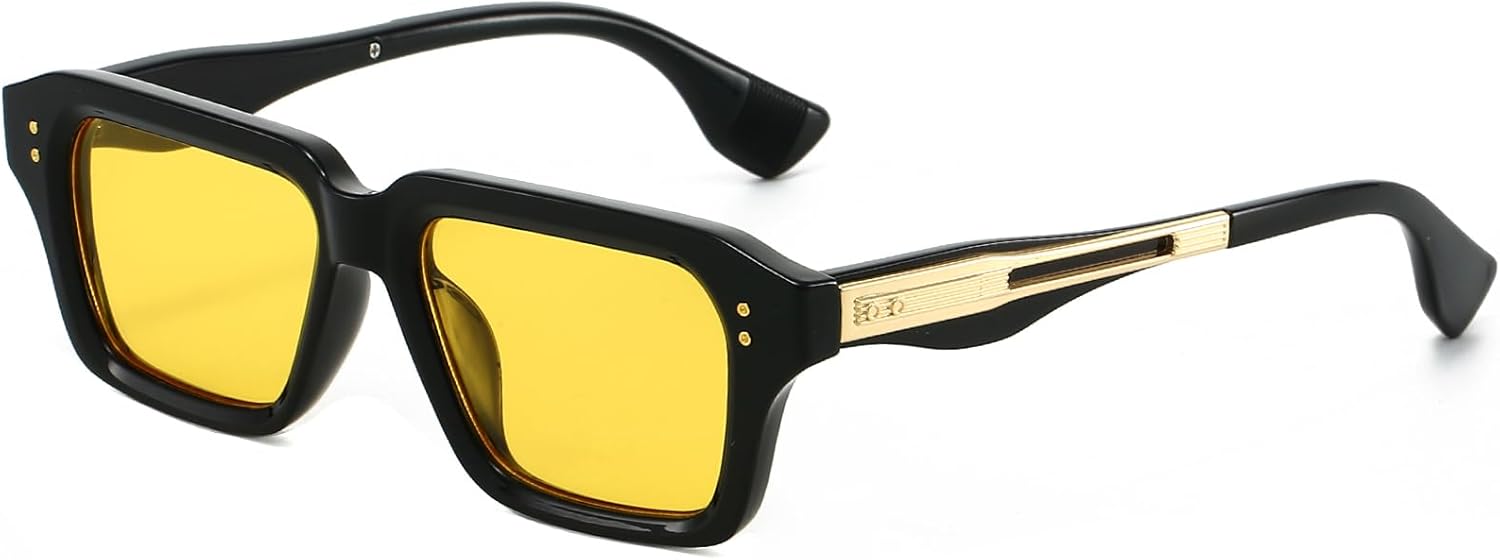 Солнцезащитные очки AIEYEZO прямоугольной формы для мужчин и женщин, модные солнцезащитные очки в квадратной оправе, ретро-дизайнерские очки в стиле 90-х, Black/Yellow
Солнцезащитные очки AIEYEZO прямоугольной формы для мужчин и женщин, модные солнцезащитные очки в квадратной оправе, ретро-дизайнерские очки в стиле 90-х, Black/Yellow