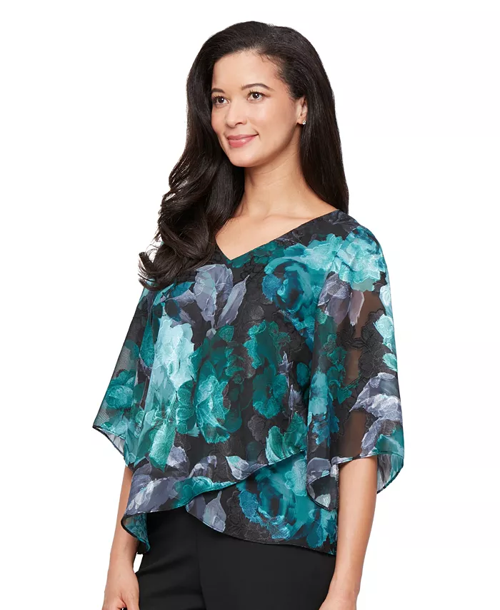 Женская шифоновая блузка с V-образным вырезом и принтом Alex Evenings
Женская шифоновая блузка с V-образным вырезом и принтом Alex Evenings