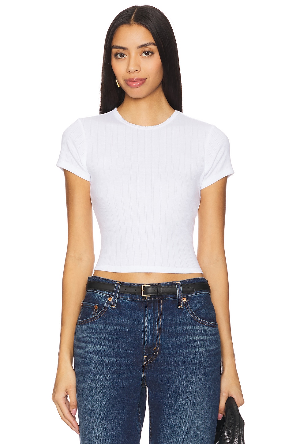 Детская футболка из хлопка с ажурным узором Good American, белый
Детская футболка из хлопка с ажурным узором Good American, белый