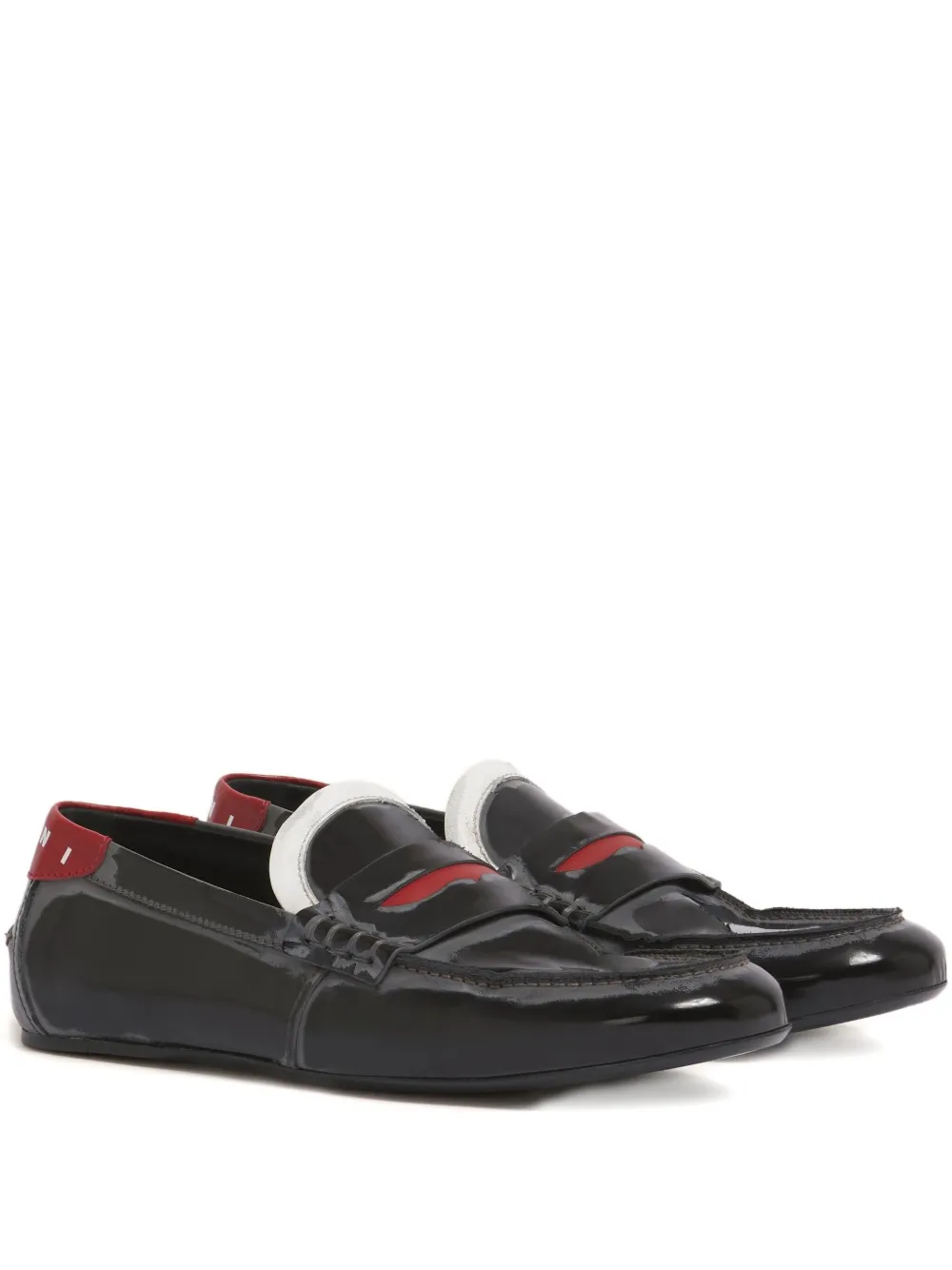 Кожаные лоферы с ремешком пенни Marni, черный
Кожаные лоферы с ремешком пенни Marni, черный