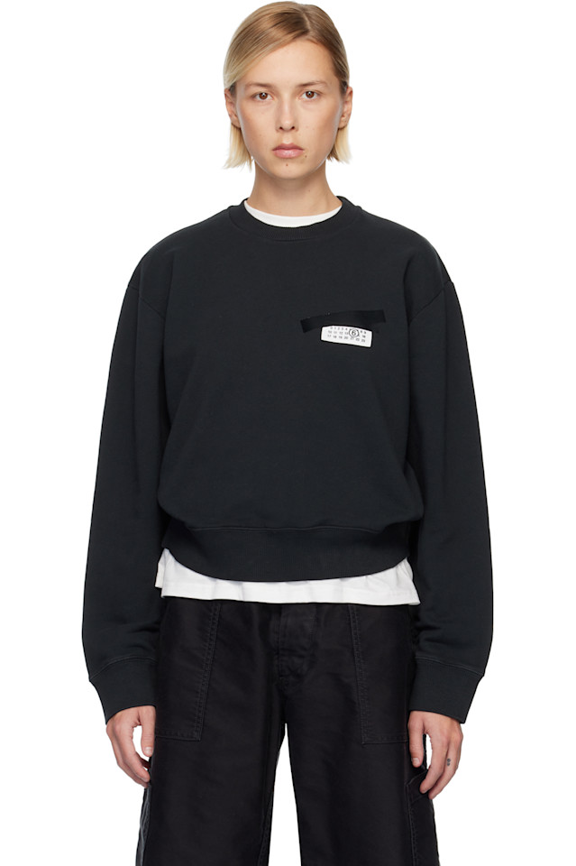 Mm6 Maison Margiela Черная толстовка с нашивкой из ленты
Mm6 Maison Margiela Черная толстовка с нашивкой из ленты
